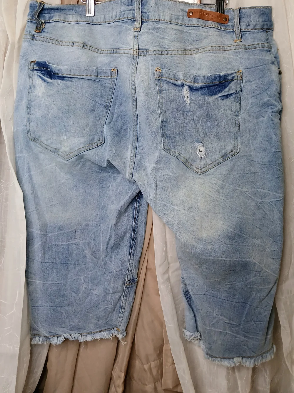 Revolution Light Blue Distressed Men’s Denim Shorts